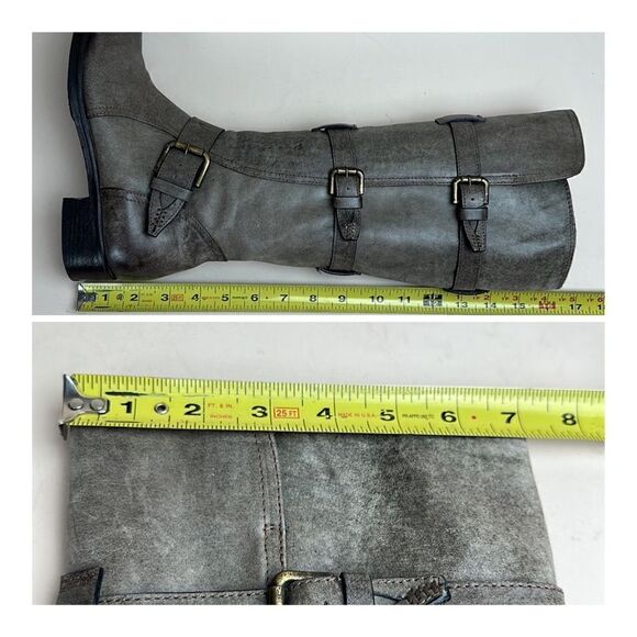 Alberto Fermani Camelot Tortaria Boots Leather Knee High Buckles 38 US 6,5 - Picture 13 of 16